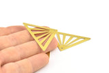 Brass Triangle Charm, 10 Raw Brass Triangle Pendant with 1 holes (45x35x35mm)  A0009