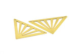 Bohemian Triangle Pendant, 10 Raw Brass Triangle Pendant With 2 Holes (45x35x35mm) A0010