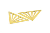 Brass Triangle Pendant, 50 Raw Brass Triangle Pendants With 2 Holes (45x35x35mm) A0010