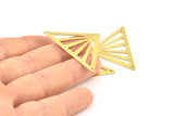 Brass Triangle Pendant, 10 Raw Brass Triangle Pendant With 3 Holes (45x35x35mm) A0011