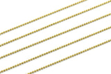 Faceted Ball Chain, 5 Meters - 16.5 Feet Raw Brass Faceted Ball Chain (1.2mm) Z020
