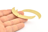 Moon Crescent Charm, 4 Raw Brass Moons with 2 Holes (57x12x0.80mm) BS 1996