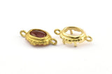 Brass Oval Setting, 10 Raw Brass Oval Settings With 2 Loops and 1 Pad Setting (17.5x10x3.4mm) BS 2031