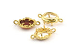 Brass Oval Setting, 10 Raw Brass Oval Settings With 2 Loops and 1 Pad Setting (17.5x10x3.4mm) BS 2031
