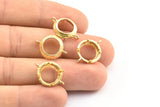 Brass Round Setting, 8 Raw Brass Round Settings With 2 Loops and 1 Pad Setting (19x14x3mm) BS 2035