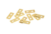Bow Tie Choker, 12 Gold Plated Brass Rectangle Tribal Charms, Pendant, Findings (20x8mm) Brs 160 A0302 Q0355