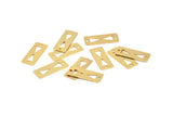 Bow Tie Choker, 12 Gold Plated Brass Rectangle Tribal Charms, Pendant, Findings (20x8mm) Brs 160 A0302 Q0355