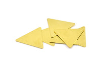 Brass Triangle Blank, 20 Raw Brass Triangle Stamping Blanks (22x25kmm) Brs 3020 A0412