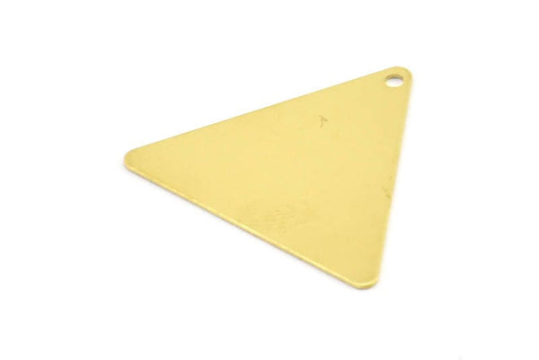 Raw Brass Triangle, 50 Raw Brass Triangle Charms with 1 Hole (22x25mm) A0082