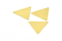 Raw Brass Triangle, 50 Raw Brass Triangle Charms with 1 Hole (22x25mm) A0082