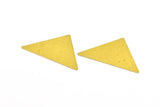 Brass Triangle Blank, 10 Raw Brass Triangle Stamping Blanks (45x35x35mm) Brs 3092-0 A0405