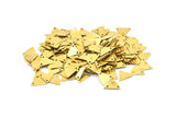 Brass Tiny Triangle, 250 Raw Brass Triangle Charms with 2 Holes (9x10mm) A0049