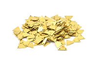 Tiny Triangle Charm, 500 Raw Brass Triangle Charms With 2 Holes (9x10mm) A0049