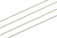 10 M. 1mm Silver Tone Brass  Ball Chain - W69-1 Z044
