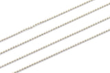 10 M. 1mm Silver Tone Brass  Ball Chain - W69-1 Z044