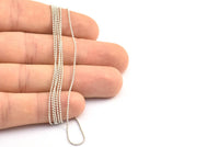 10 M. 1mm Silver Tone Brass  Ball Chain - W69-1 Z044