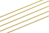 5 Meters - 16.5 Feet 1.2 Mm Raw Brass Ball Chain ( Z018 )