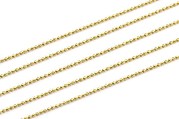 5 Meters - 16.5 Feet 1.2 Mm Raw Brass Ball Chain ( Z018 )