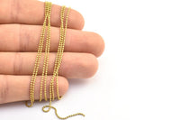 5 Meters - 16.5 Feet 1.2 Mm Raw Brass Ball Chain ( Z018 )