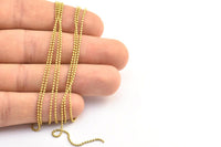Ball Chain, Raw Brass Chain, 5 Meters - 16.5 Feet Raw Brass Ball Chain (1.2mm) ( Z018 )