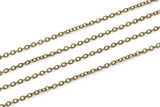Antique Bronze Chain, 20 Meters - 66 Feet (1.5x2mm) Antique Bronze Tone Brass Soldered Chain - Y006 ( Z028 )