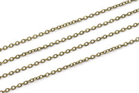Antique Brass Chain, 95 Meters (1.5x2mm) Antique Bronze Tone Brass Soldered Chain - Y006 ( Z028 )