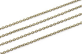 Antique Brass Chain, 5 Meters - 16.5 Feet (1.5x2mm) Antique Bronze Tone Brass Soldered Chain - Y006 ( Z028 )