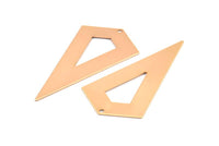 Rose Gold Necklace Triangle, 3 Rose Gold Plated Brass Triangle Charms with 1 holes (54x29x0.60mm) U014 Q0354