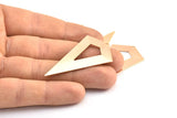 Rose Gold Necklace Triangle, 3 Rose Gold Plated Brass Triangle Charms with 1 holes (54x29x0.60mm) U014 Q0354