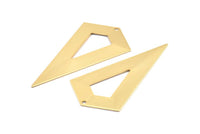 Gold Necklace Triangle, 3 Gold Plated Brass Triangle Charms with 1 holes (54x29x0.60mm) U014 Q0354
