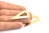 Gold Necklace Triangle, 3 Gold Plated Brass Triangle Charms with 1 holes (54x29x0.60mm) U014 Q0354