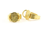 Huge Ring Setting, 2 Raw Brass Gorgeous Ring Settings With 2 Claws, Ring Blanks (14.5x12.5x1.2mm) BS 1911
