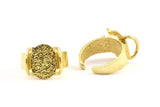 Huge Ring Setting, 2 Raw Brass Gorgeous Ring Settings With 2 Claws, Ring Blanks (14.5x12.5x1.2mm) BS 1911