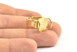 Huge Ring Setting, 2 Raw Brass Gorgeous Ring Settings With 2 Claws, Ring Blanks (14.5x12.5x1.2mm) BS 1911