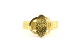 Elegant Ring Settings, 2 Raw Brass Ring Settings With 2 Claws, Ring Blanks (13.5x8x1.5mm) BS 1914