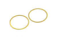 Brass Connector Rings, 50 Raw Brass Connector Rings (34mm) Brs 453 A0191