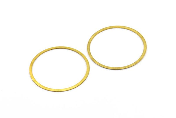 Brass Connector Rings, 50 Raw Brass Connector Rings (34mm) Brs 453 A0191
