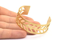 Brass Chevron Cuff - 1 Raw Brass Chevron Cuff Bracelet Blank Bangle With 2 Holes (20x145x0.80mm) T102-0