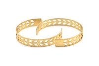Brass Chevron Cuff - 1 Raw Brass Chevron Cuff Bracelet Blank Bangle With 2 Holes (10x145x0.80mm) T100-0
