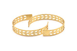 Brass Chevron Cuff - 1 Raw Brass Chevron Cuff Bracelet Blank Bangle With 2 Holes (10x145x0.80mm) T100-0