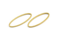 Oval Pirinç Charm, 50 Ham Pirinç Oval Bağlantı Parçası (25x10x0,8 mm) BS 1864