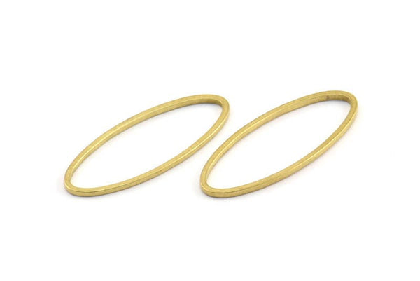 Oval Pirinç Charm, 50 Ham Pirinç Oval Bağlantı Parçası (25x10x0,8 mm) BS 1864