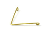 Brass Wire Pendant, 24 Raw Brass Wire Pendant With 2 Holes (35x1mm) BS 1768