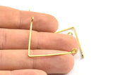 Brass Wire Pendant, 24 Raw Brass Wire Pendant With 2 Holes (35x1mm) BS 1768