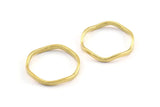 Brass Circle Rings, 24 Raw Brass Wavy Circle Rings, Charms (15x0.80x1.5mm) BS 1758