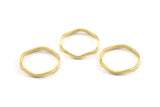 Brass Circle Rings, 24 Raw Brass Wavy Circle Rings, Charms (15x0.80x1.5mm) BS 1758
