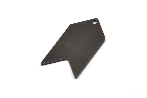 Arrow Stamping Pendant, 5 Oxidized Brass Black Arrow Stamping Pendant Tags With 1 Hole (15x30mm) B0078