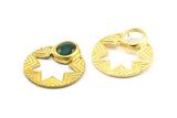 Brass Star Pendant, 2 Raw Brass Star Ethnic Pendants With 2 Holes and 12x10 Pad, Findings, Charms (35x30x1.5mm) BS 1918