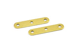 Brass Geometric Connector, 50 Raw Brass Rectangle Connectors with 3 Holes, Findings, Charms (18x4mm) Brs 344 A0310