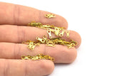 Brass Chain Connector, 100 Raw Brass Chain Connector Findings (9x3mm) Brs 186 A0236